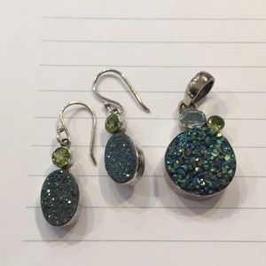 Druzy pendant/earrings